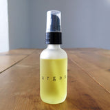 Organic Argan Oil in 2 oz Frosted Pump Glass Bottle